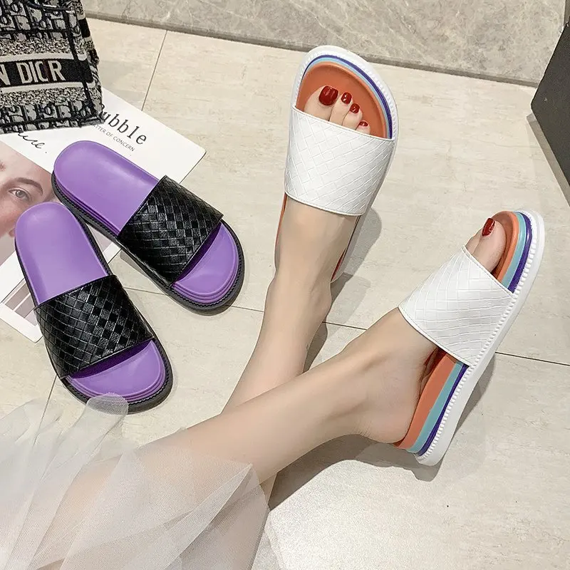 

New Women Shoes Fashion Soft Comfortable Casual Summer Slip On Thick Sole Slippers Slides Flip Flops Zapatillas Mujer Size 35-40