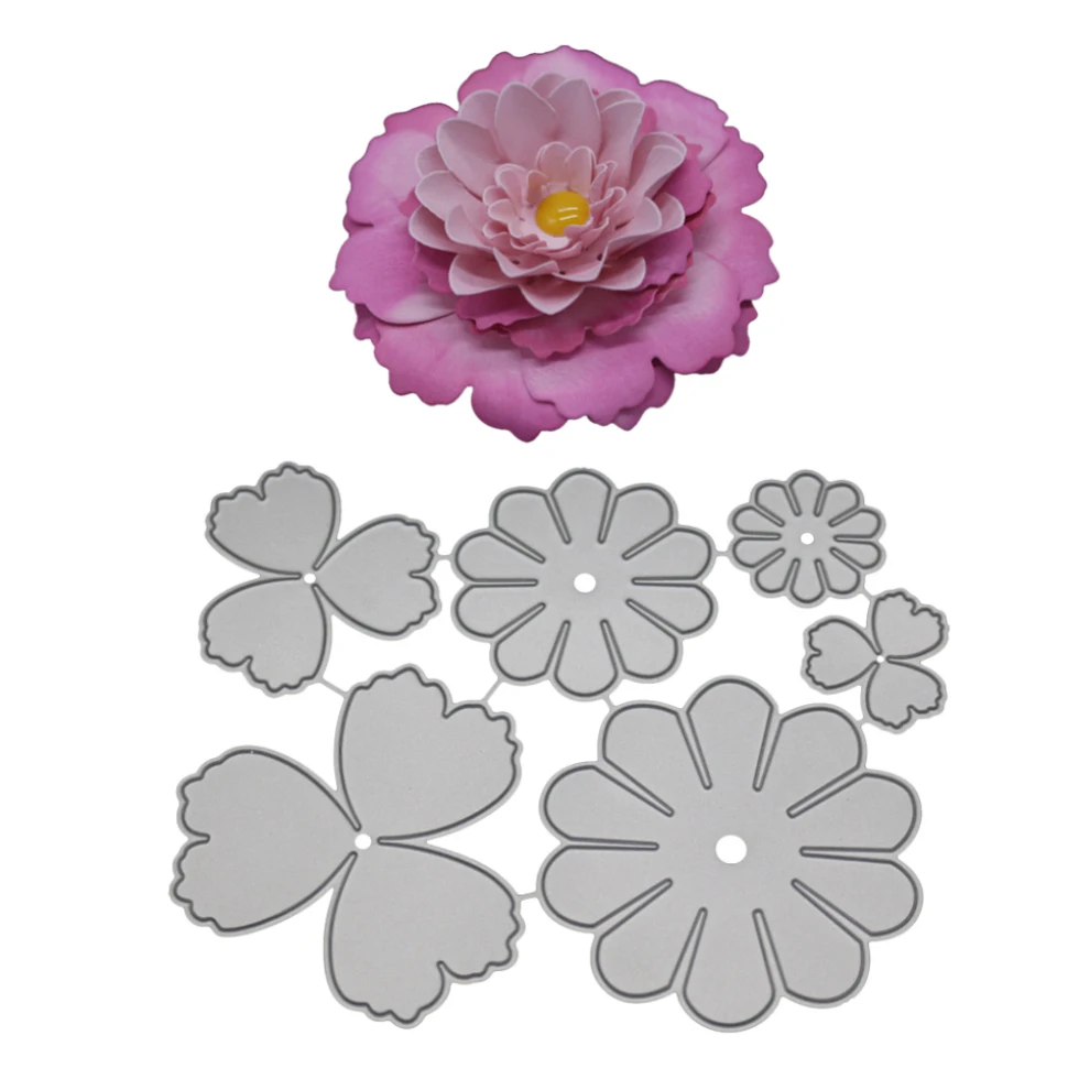 Металлические вырезанные штампы 6 шт. листья Цветок Цветение Скрапбукинг