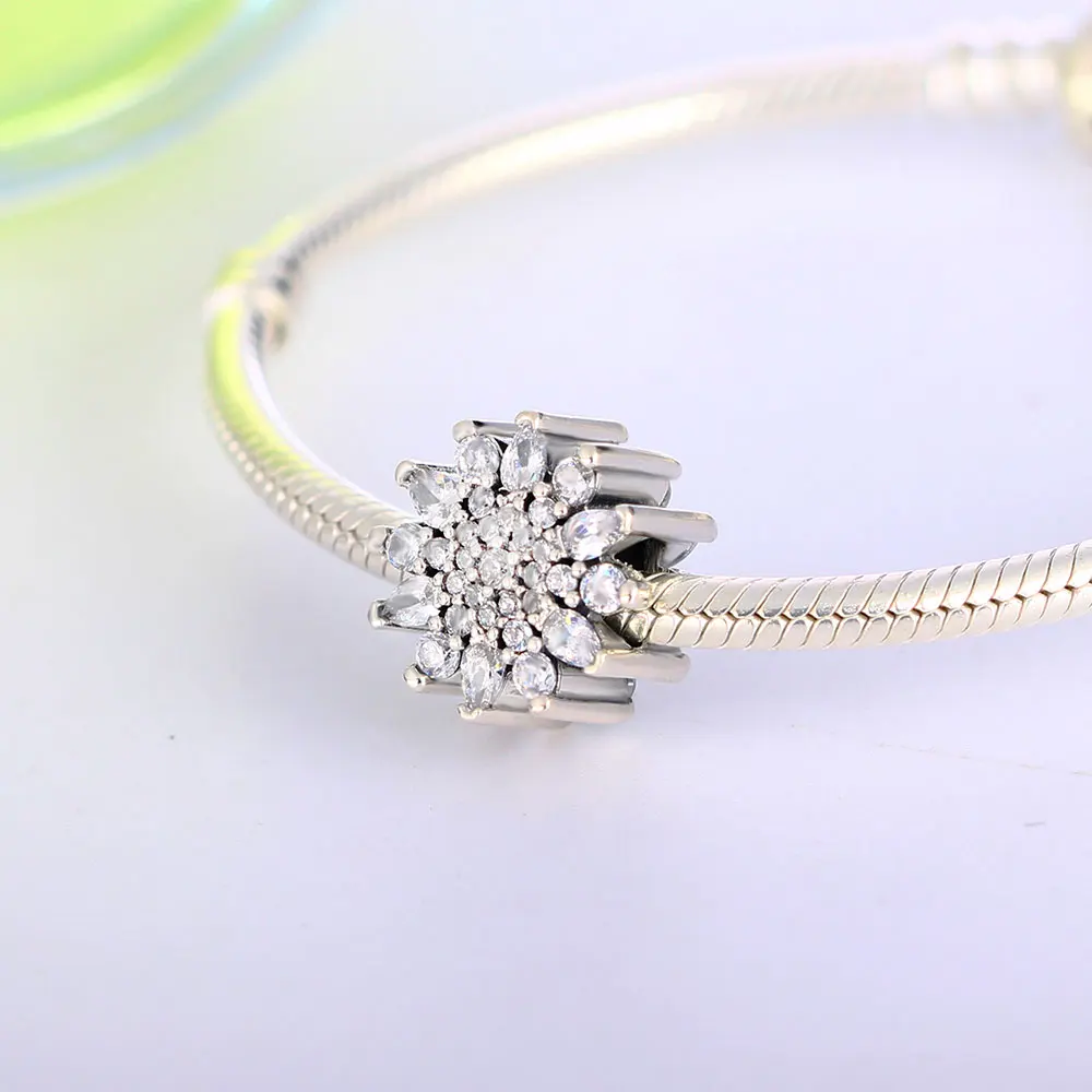 Оптовая цена Fit шармы браслет высокое качество Снежинка Шарм стерлингового