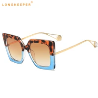 luxury oversized cat eye sunglasses woman 2021 square pearl sun glasses female gradient shades lunette de soleil femme