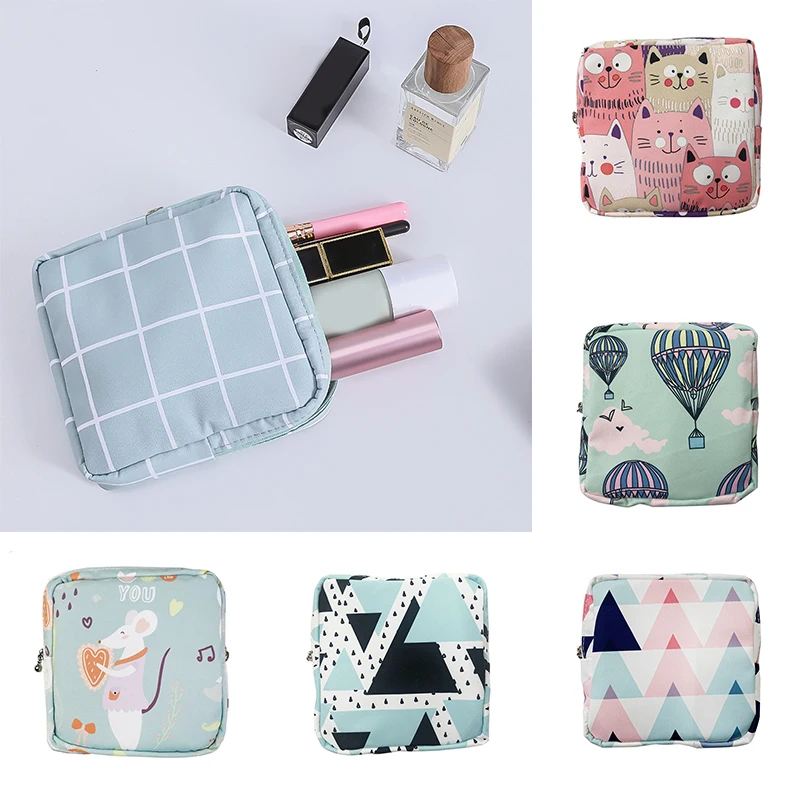 

Женская Портативная сумка для хранения гигиенических салфеток, хлопковая дорожная сумка для хранения косметики, кошелек на молнии для мело...