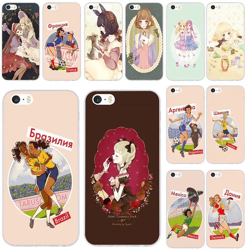 Мягкие прозрачные чехлы из ТПУ с изображением футбольных девушек для iPhone X XR XS Max 10