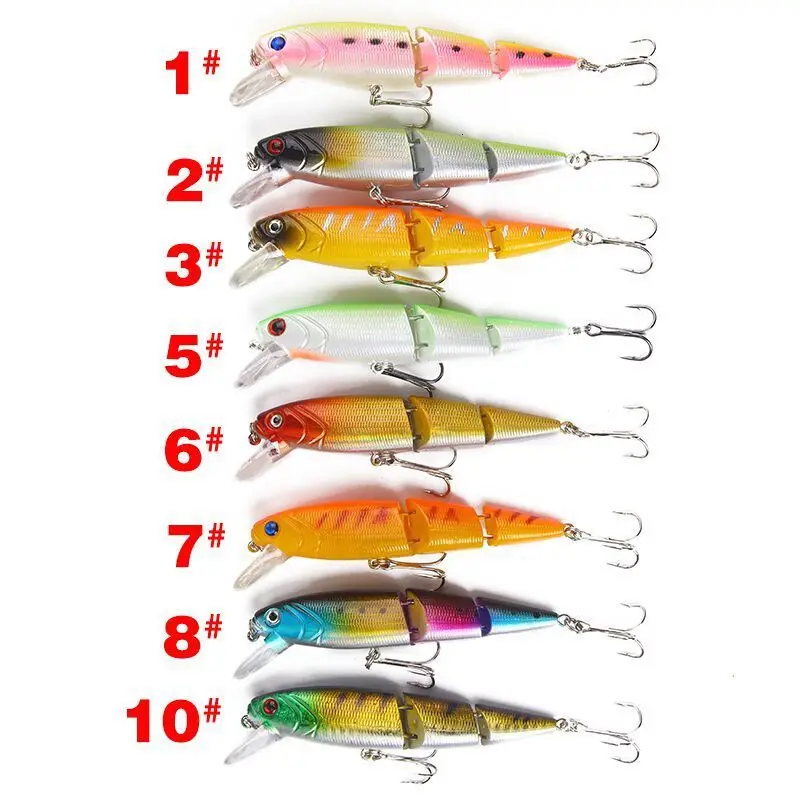 Swimbait Fishing Lure Minnow Three Section Bait Weights 11.5cm/15g Holographic Bass Lure Jerkbait Mino Swim Bait Saltwater Lures