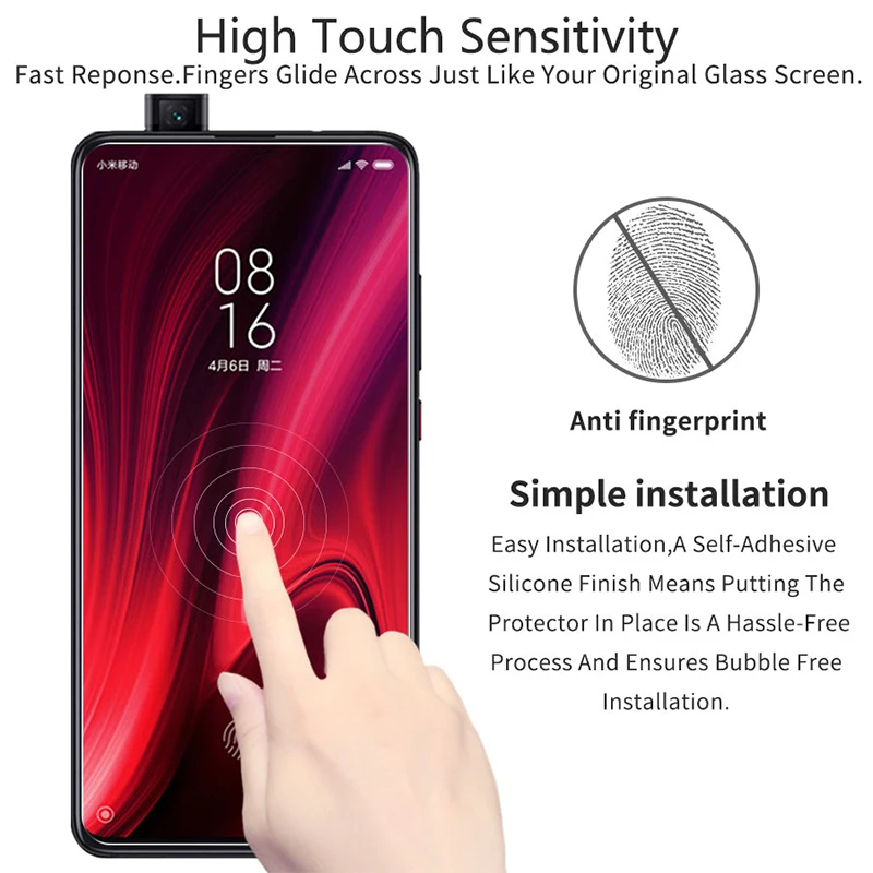 2 шт. закаленное стекло для телефона Redmi K20 Pro защитная пленка 9H HD Прозрачная
