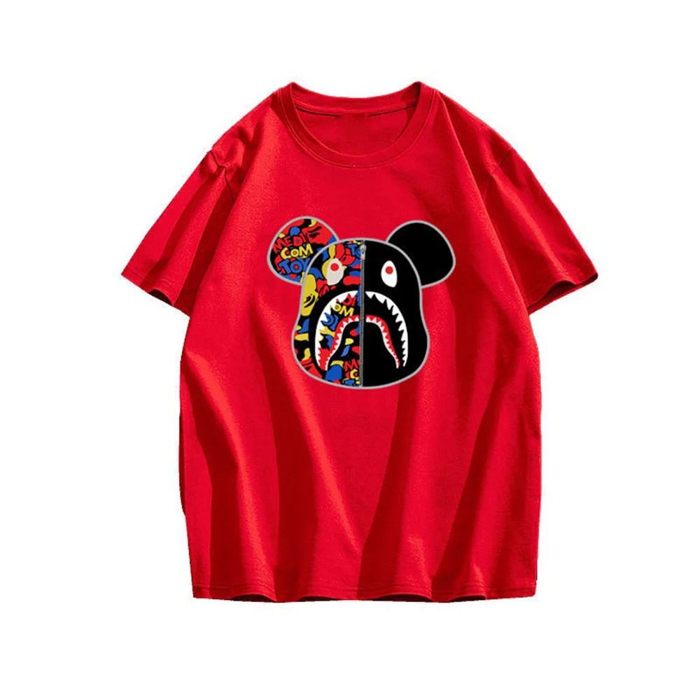 

2021 new fashion summer cotton solid t-shirts for men and women lovers leisure cotton short sleeve T-shirt S - 5XL