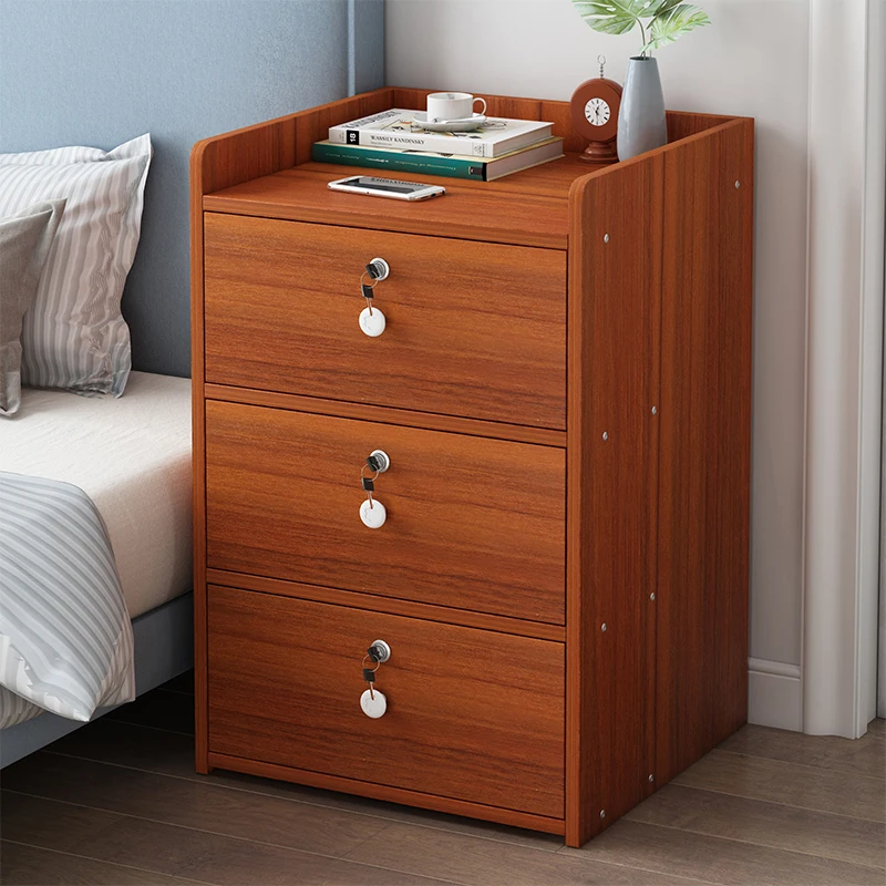 

Louis Fashion Bedside Cabinet Simple Modern Storage Small Cabinet Storage Shelf with Lock Bedroom Mini Simple Bedside Cabinet
