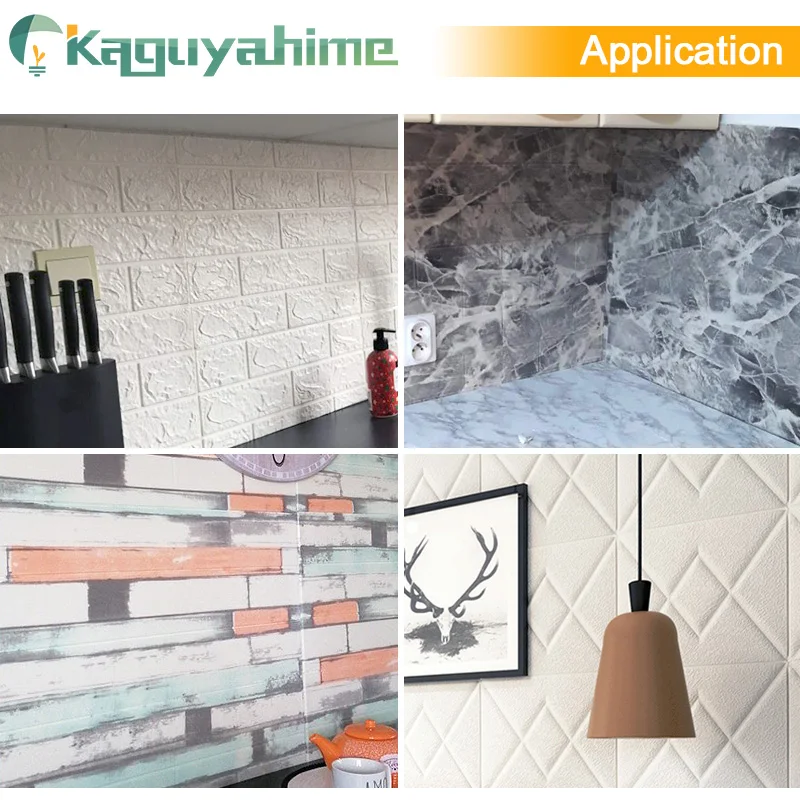 Kaguyahime 8 шт. 3D наклейки на стену DIY самоклеящиеся обои водонепроницаемый ТВ фон