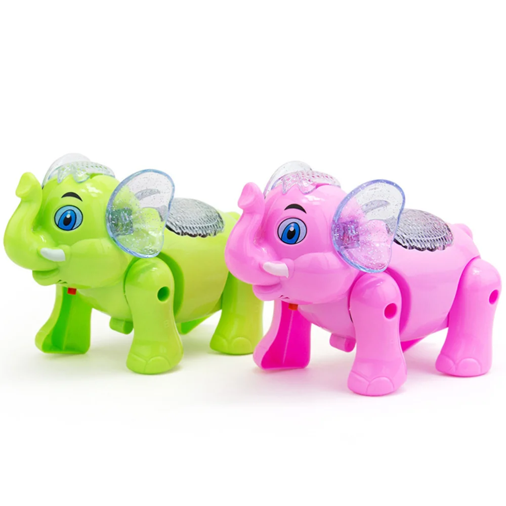 

Traction Electric Elephant Toys Pulling Electric Elephant Toys Glowing Musical Elephant Toys (Random Color without Battery)
