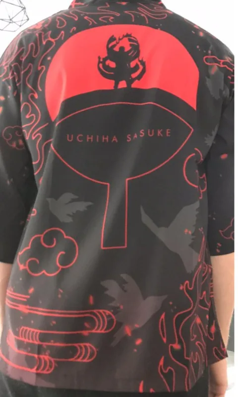 Кимоно удзумаки и Учиха Саске для косплея аниме юката костюм-накидка унисекс