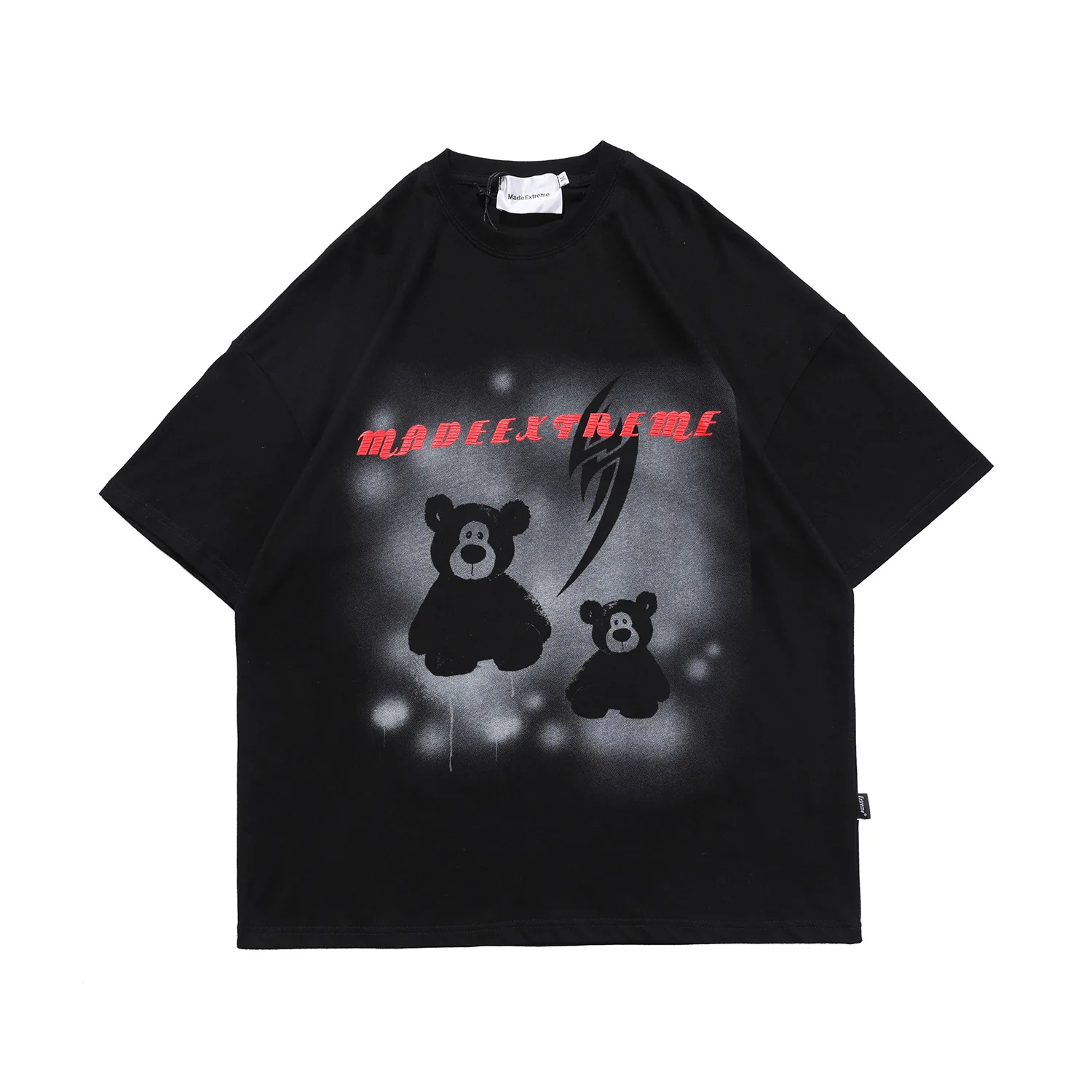 

Men's 2021 Spring and Summer New Distressed Men's Printed Personality Hip-hop Men's and Women's Short-sleeved T-shirt