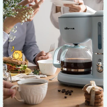 Bear coffee machine household drip-type small mini coffee maker tea teapot making coffee coffee machine
