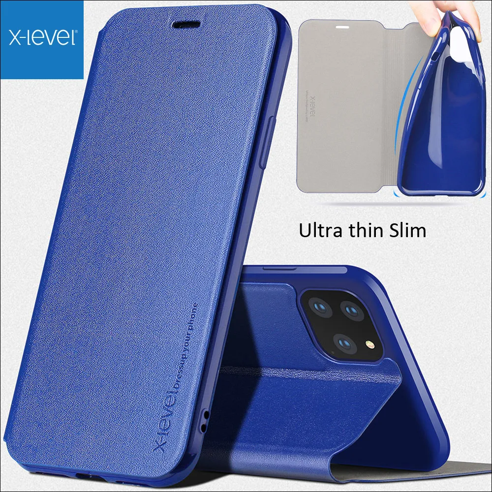 Кожаный чехол книжка X Level для iPhone 11 Pro Max ультратонкий|Бамперы| |