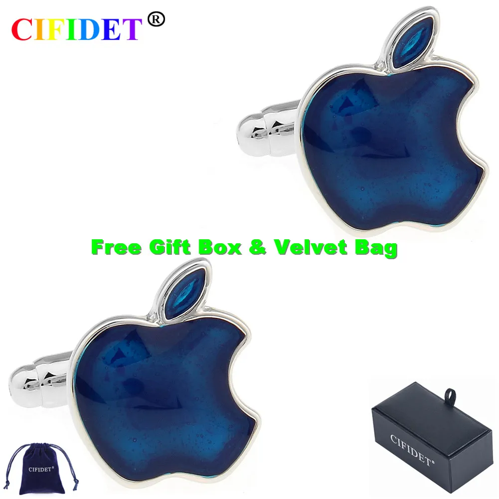 

CIFIDET бренд Запонки модные синие эпоксидной рубашка Запонки с бархатным мешочком и подарочной коробке ювелирные изделия Аксессуары подарок ...