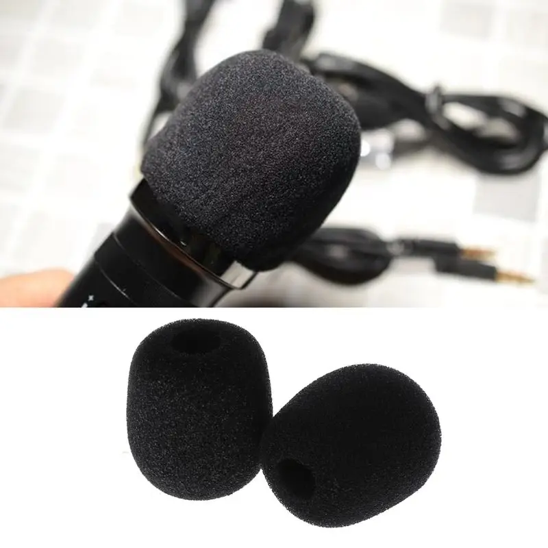 5PCS Black Microphone Headset Foam Sponge Windscreen Mic Cover 2 Sizes images - 6