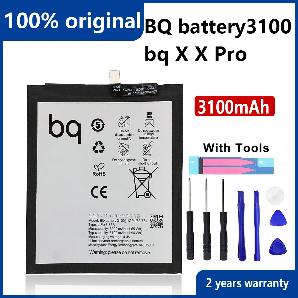 100% Оригинальный аккумулятор для телефона 3100 мАч BQ Aquaris X Pro высококачественные