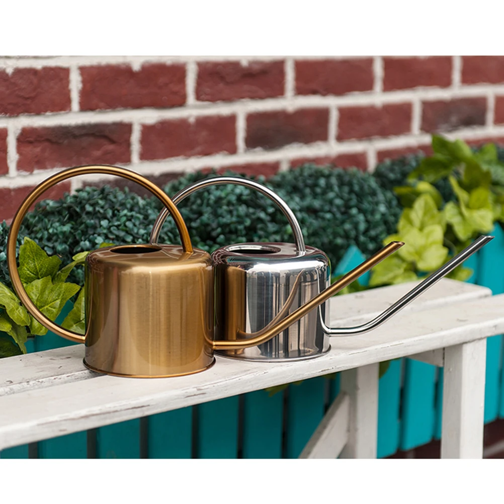 

1pc 1.3L Plants Watering Can Stainless Steel Watering Pot Long Spout Succulents Watering Kettle Gardening Tool
