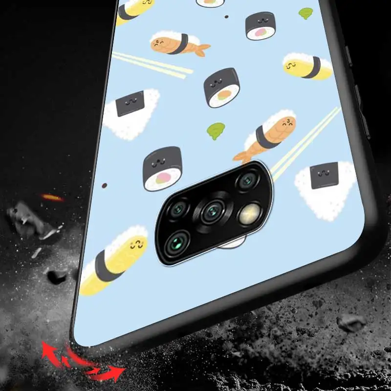 

Sushi Pug For Xiaomi Redmi K30 K30S Mi 10T Lite Pro Poco X3 NFC X2 M3 M2 F2 Pro C3 F1 Soft Black Phone Case