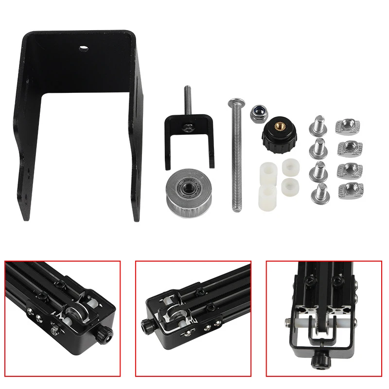 

3D Printer Y Axis Belt Tensioner Kit 4040 Aluminum Extrusion Profile for Creality Ender-3 Pro