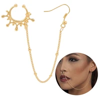nose hoop chain fashion u shape nostril ring chain septum to ear chain fake nose ringsstuds ear for women body jewelry