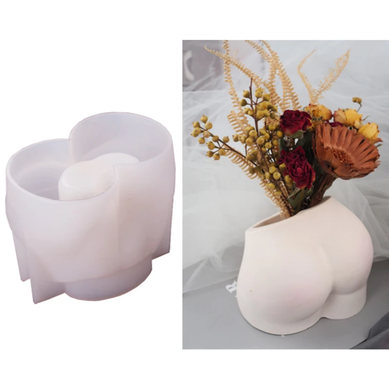

Plump Body Butt Art Flower Pot Clay Silicone Mold DIY Craft UV Epoxy Resin Mold for Table Storage Box Pen Holder Boxes Mould