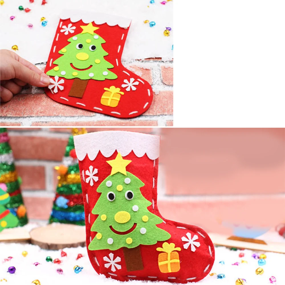 10 шт. детский Рождественский чулок ручной работы набор сделай сам Мультяшные