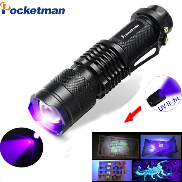 Фонарик с УФ-защитой для обнаружения пятен мочи животных работает на одном