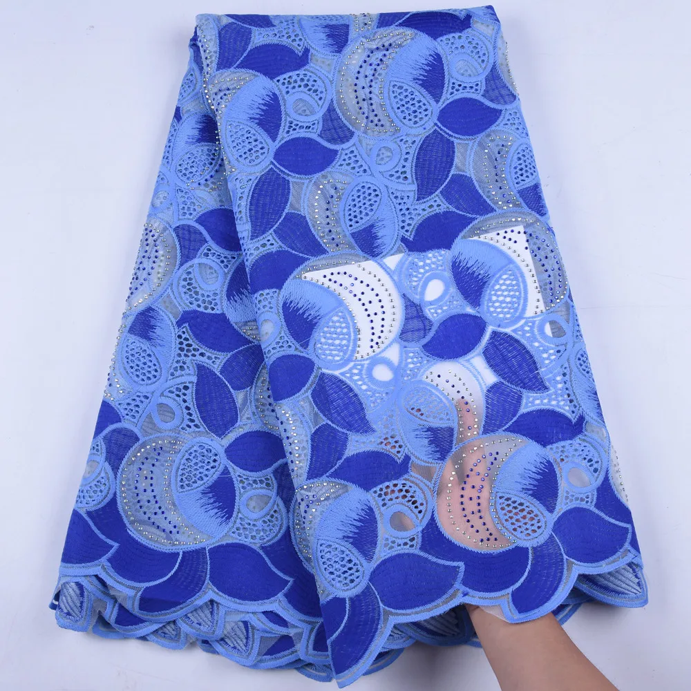 

High Quality Nigerian Milk Silk Voile Lace Fabric Latest French Stone Swiss Lace Fabric African Guipure For Wedding Every Dress