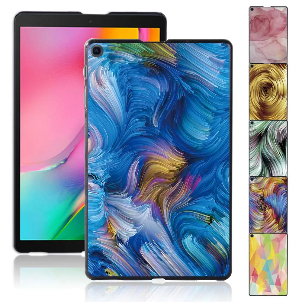

Tablet Case for Samsung Galaxy Tab A 10.1 2019 T515/T510 Watercolor Pattern Printed Plastic Back Shell Cover + Free Stylus