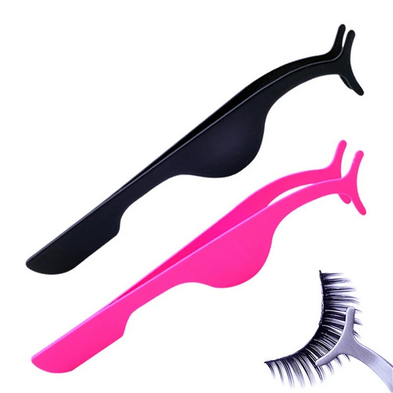 

5pcs Plastic Eyelashes Extension Tweezers Auxiliary Clamp Clips Practice Beauty Eye Lash Makeup Tools Pink