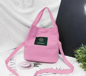 Korean Canvas Tote Bag Ladies Diagonal Literary Leisure Small Cloth Bag Small Fresh Shoulder Handbag For Women