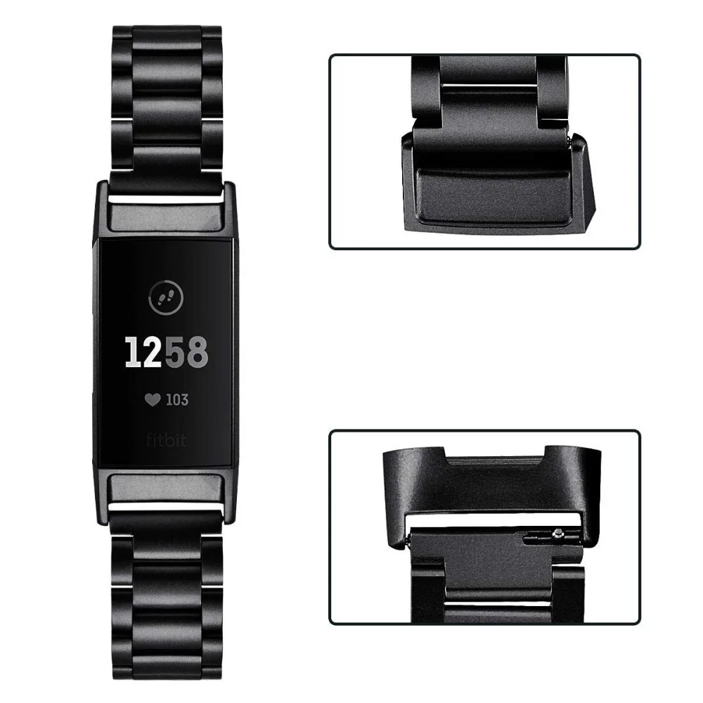 

Link bracelet for fitbit charge 3 strap band Replacement belt Stainless steel smartwatch for fitbit charge 3 watch Accessories