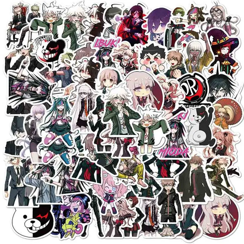 

50PCS Mixed Danganronpa Game Stickers DIY Snowboard Laptop Luggage Fridge Guitar Graffiti Waterproof Classic Kid Toy Stickers