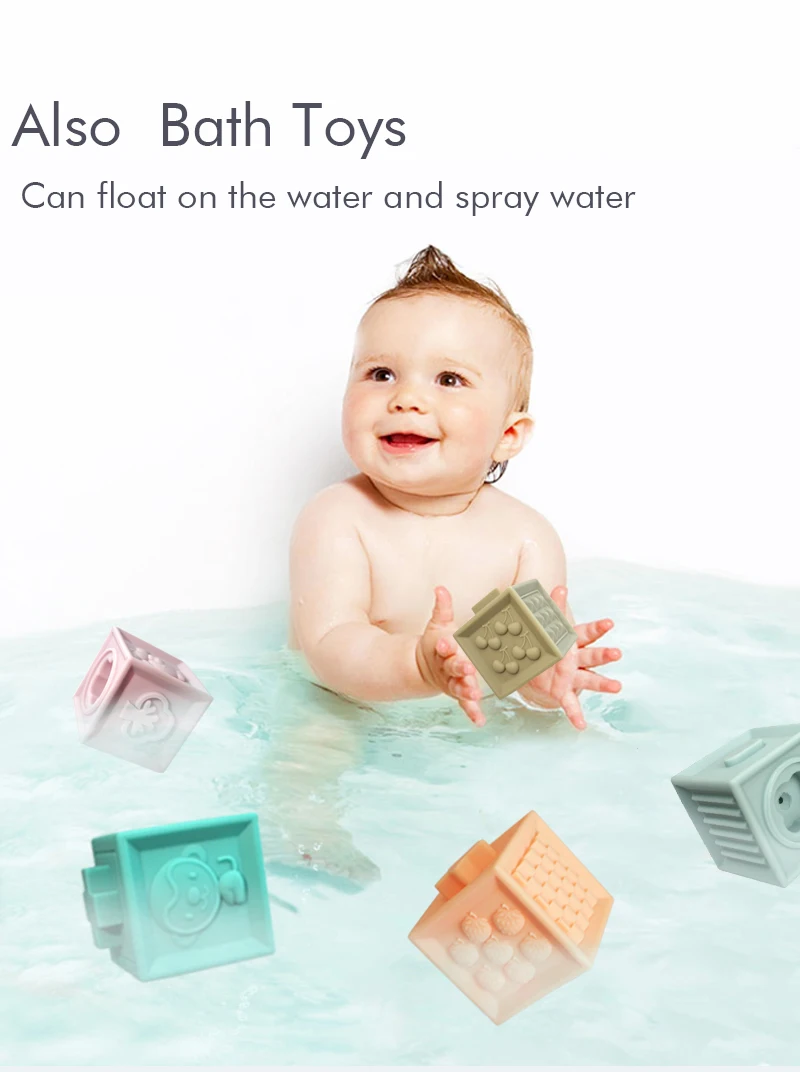 Детский силиконовый конструктор мягкие 3D Шарики для ванной|Интерактивные