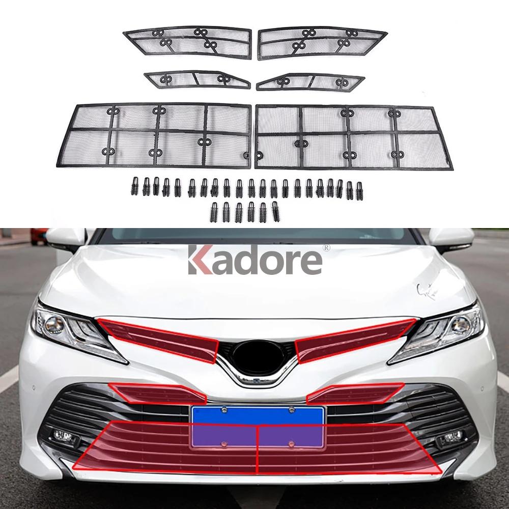 Для Toyota Camry LE/XLE АБС-пластик, для автомобиля, для скрининга насекомых, передняя решетка, вставка, сетка, аксессуары для автомобиля, Стайлинг