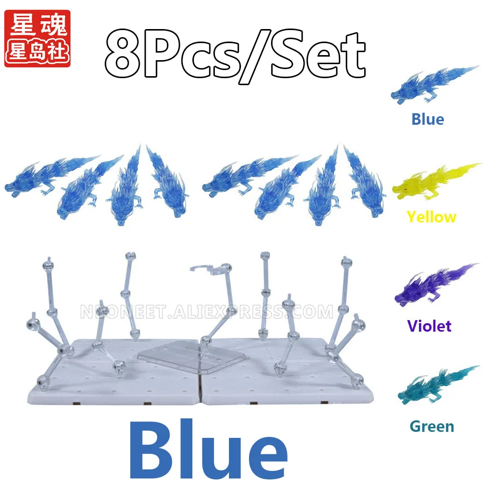 

8X Blue Demon Slayer SHF Figure Battle Scene Decoration Dragon Effects Whirlwind Flame Shenron Action Base Model Bracket Toy