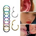 Кольцо из титана с откидным сегментом для носа, украшение для соска, 61012 мм, завитка уха, завитка ушной раковины, губ, ушей, пирсинг, бижутерия, 1 шт.