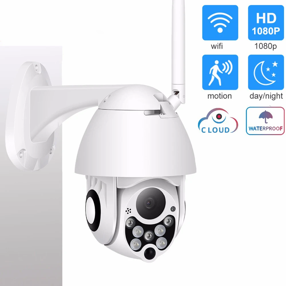 Беспроводная wifi камера наружная 1080P Облачное хранилище PTZ IP скоростная купольная