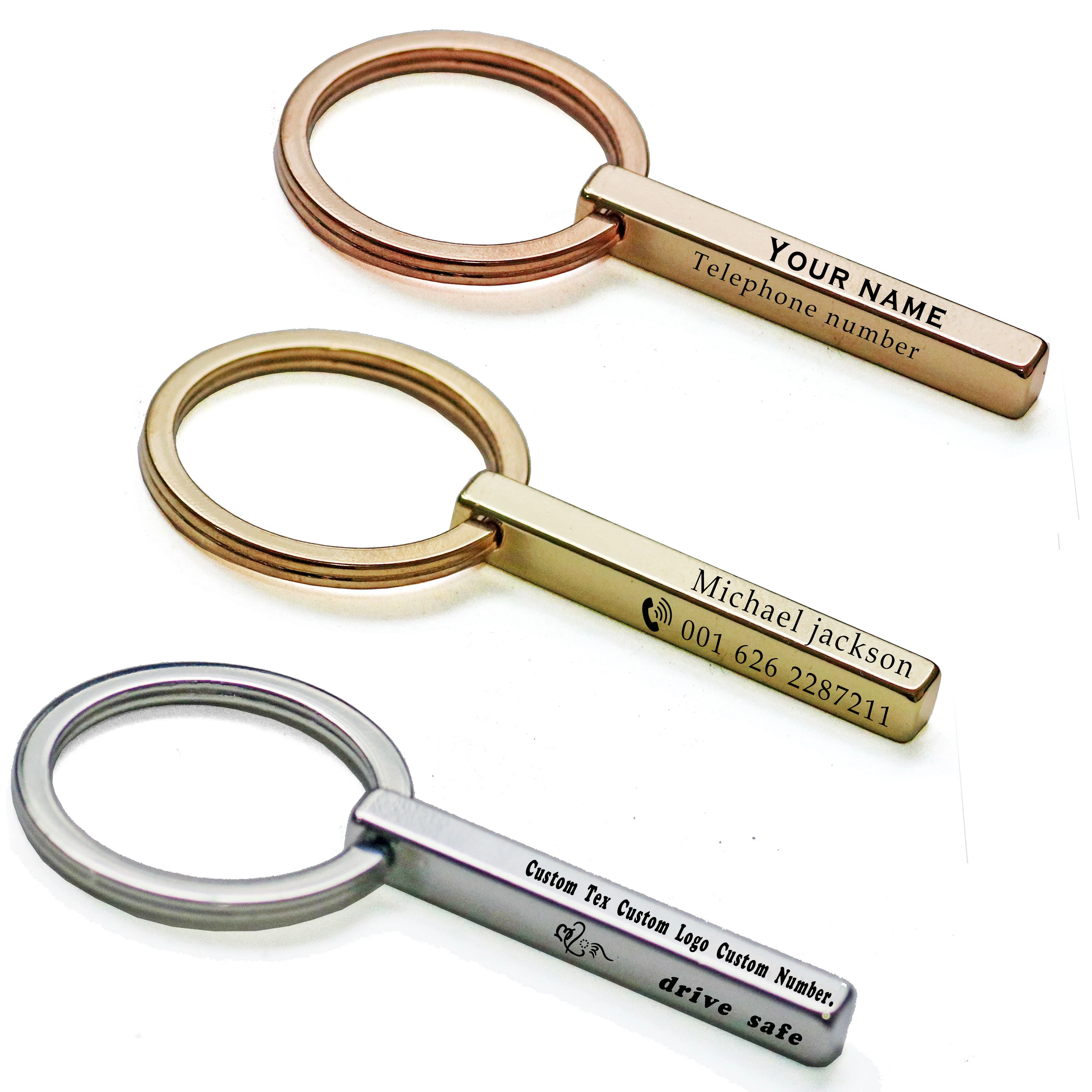 Индивидуальный брелок для ключей персонализированный металлический резной