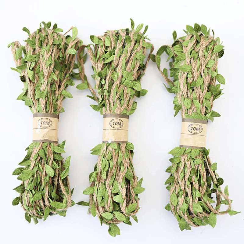 10 м/лот искусственный листок натуральный гессийский джутовый шпагат лента из