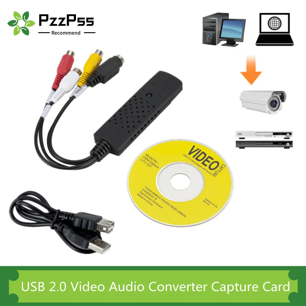 USB 2 0 конвертер VHS в DVD конвертирует Аналоговое видео цифровой формат аудио карта