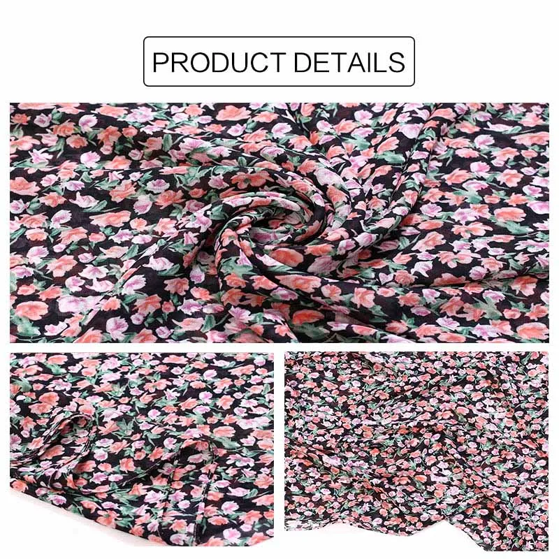 Шифоновый шарф с цветочным принтом Женский мусульманский хиджаб шали исламские