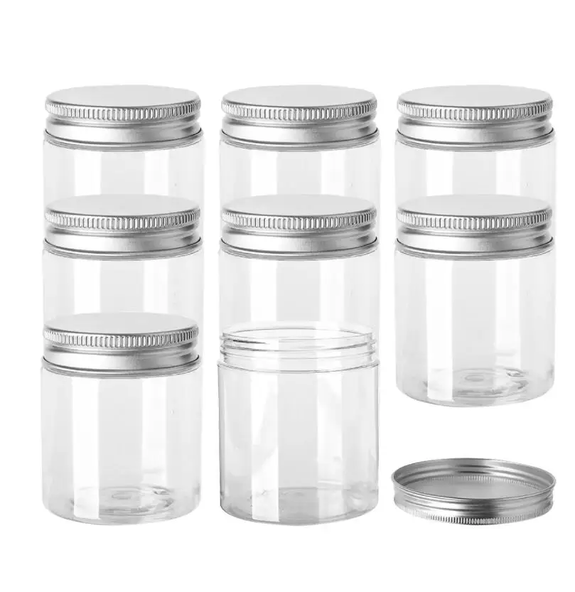 

20 x 50/80/100/120/150ml 200ml 250ml Empty Plastic Cosmetic Jars Makeup Container Clear Jar Face Cream Sample Pot Container
