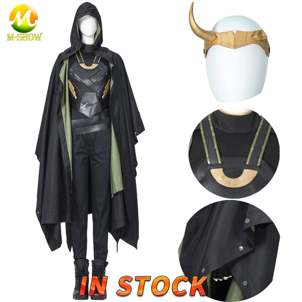 

Lady Loki Cosplay Costume Sylvie Costumes Cloak Vest Horns Crown Sylvie Enchantress Outfits for Halloween Carnival Party Show