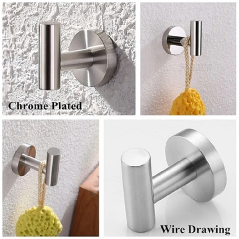 

Towel Hook 304 Stainless Steel Coat Robe Clothes Hook for Bath Kitchen Garage Wall Mounted --M25