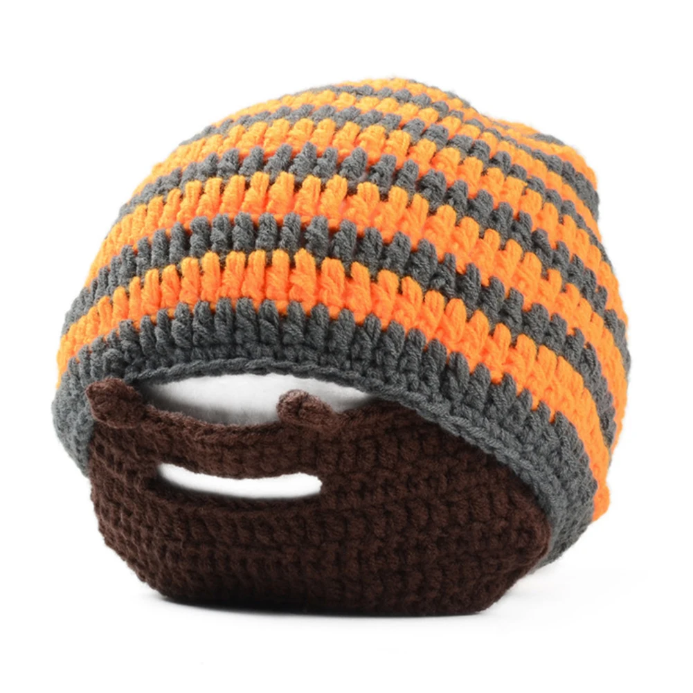 Регулируемая зимняя теплая вязаная маска для бороды шапочка забавная Лыжная