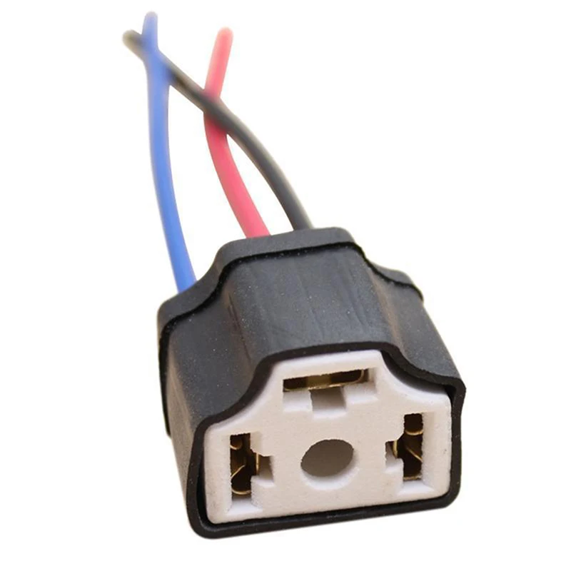 

1PC Headlight Connector H4 9003 Ceramic Wire Wiring Car Head Light Bulb Lamp Harness Socket Plugs
