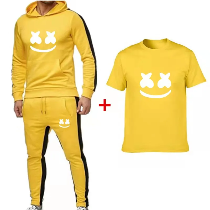 

2020 New Men Set Men's Fashion Tracksuit Casual Sportsuit Male Zipper Hoodies+Pants Sets Man Patchwork Hooded Sweatshirt Suits