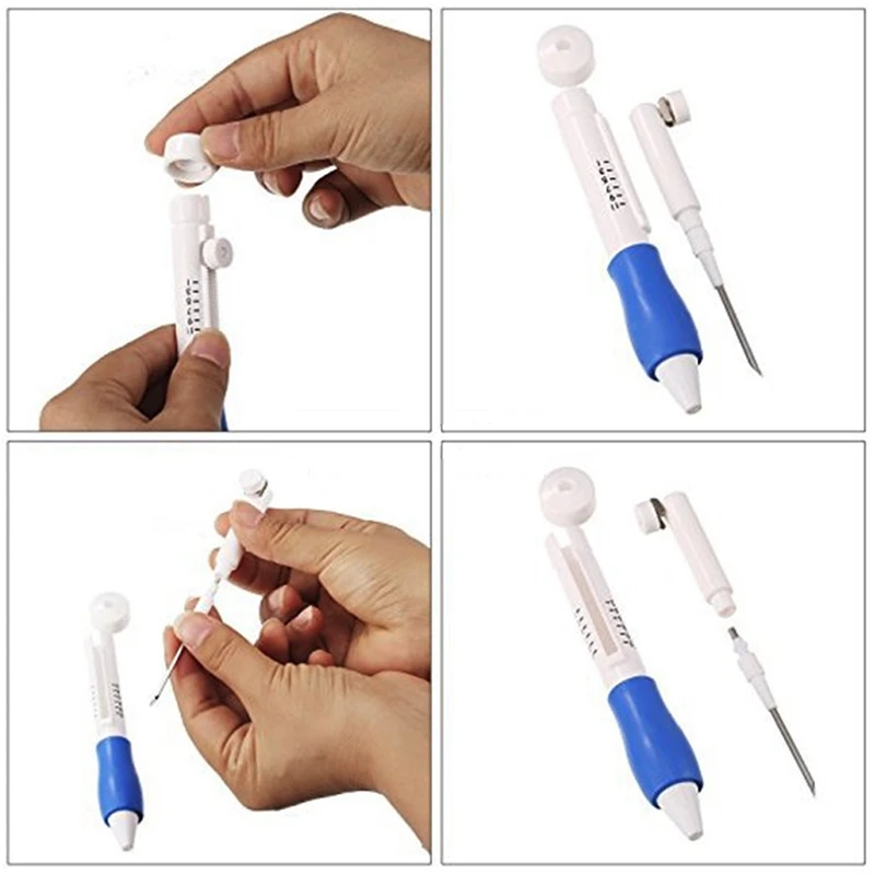 

DIY Magic Embroidery Stitching Punch Needle Tool Stitching Punch Pen with Case Sets DIY Craft Sewing Tool for Embroidery