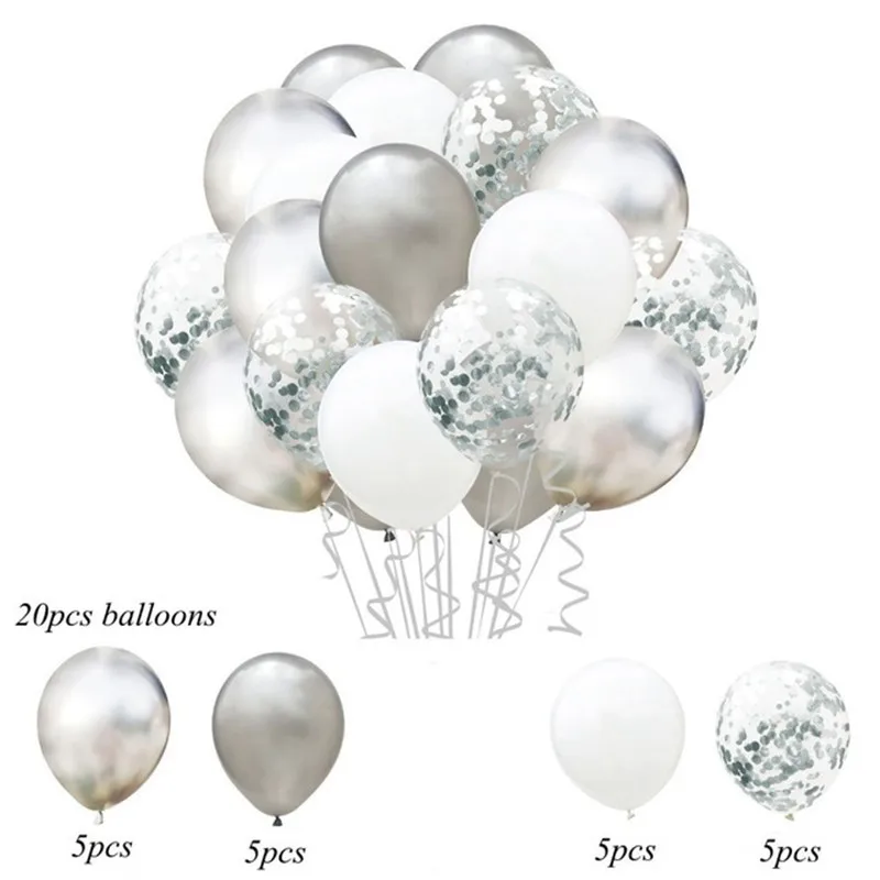 Воздушные шары с конфетти металлик лентой декоративные гелиевые шарики для дня