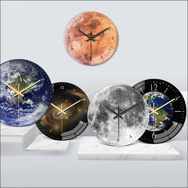 

Stars, Moon, Earth ,Art Wall Clock Home Clock DECOR FOR HOME FASHION WALL CLOCK Silent Quartz Birthday Gift Family